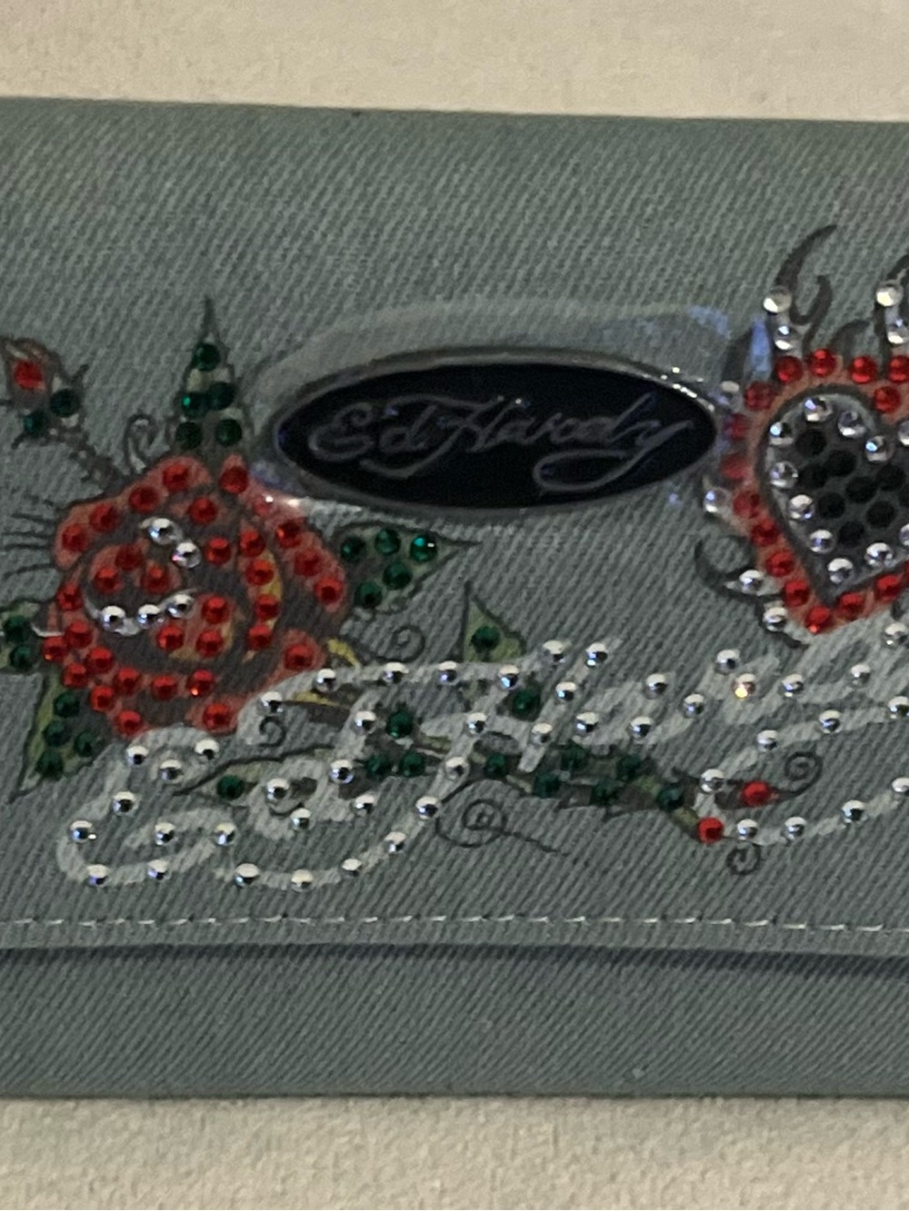 Ed Hardy Blue Denim
Embroidered Floral Wallet
NWT